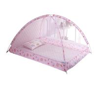 Tosuny Filet de Lit de bébé à Installation Pratique, Filet de Berceau de Camping en Fil D'acier Pliable, Bleu en Polyester pour Lit de bébé Extérieur de 0 à 4 Ans (Rosâtre)