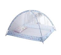 Tosuny Filet de Lit de bébé à Installation Pratique, Filet de Berceau de Camping en Fil D'acier Pliable, Bleu en Polyester pour Lit de bébé Extérieur de 0 à 4 Ans (BLUE)
