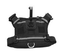 Tosuny Harnais pour Animaux de Compagnie, Gilet de Montage de Caméra, Fixation de Poitrine et de Dos en Nylon, Sangle Réglable Confortable pour Chiens, Caméra d'action, Tournage Noir
