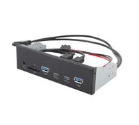 Tosuny Hub de Panneau Avant USB, 6 Ports 19 Broches GEN2 X 2, Panneau D'extension de Lecteur Optique, Prise en Charge USB A et C, Carte Mémoire, Entrée Microphone, Transfert de Données
