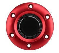 Tosuny Interrupteur à Bouton de Klaxon de Volant de Voiture, Conception Mince pour Volant à 6 Trous pour Accessoires Automobiles (rouge)