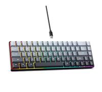 Tosuny Keyboard de Jeu Mécanique 60%, Clavier de Jeu RVB Backlit avec Interrupteur Rouge, Clavier de Bureau Filaire Compact 68 Touches, Chaud Swappable, sans Conflit, pour Ordinateur (Noir dégradé)