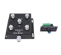 Tosuny Kit de Commutateur D'antenne à Distance, Commutateur Coaxial Longue Portée 4 Canaux 500W PEP pour Les Amateurs de Radio Amateur (1 * Interrupteur AT14 + 1 * kit de contrôleur)