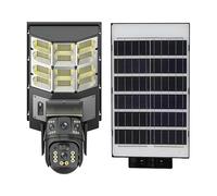 Tosuny Lampadaire Solaire avec Caméra 4G, Double Objectif HD 1080P pour la sécurité Extérieure, Détection de Mouvement et Suivi Humain, Aucun Câblage Nécessaire pour les Zones