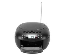 Tosuny Lecteur CD et Cassette combiné, Lecteur CD Portable avec Bluetooth 5.1, Radio AM/FM, Enregistrement sur Bande, AUX/USB, écran LCD, Télécommande, Alimentation AC/DC, Double (Prise UE)
