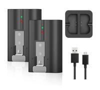 Tosuny Lot de 2 Batteries de Rechange 6 500 MAh avec Station de Charge pour Sonnette Vidéo Ring 1/2/3/3 Plus/4, Projecteur et Caméra Stick Up, Batterie Rechargeable avec Indicateu