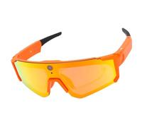 Tosuny Lunettes Intelligentes 4K AI avec Caméra, Lunettes de Soleil Bluetooth pour Le Cyclisme, Le Ski et Les Sports de Plein Air, Commande Vocale, Suppression du Bruit ENC, Stabilisation (Orange