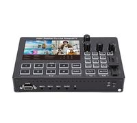 Tosuny Mélangeur Vidéo HDMI 1080P, Commutateur de Streaming en Direct HDMI 4 Canaux avec écran LCD de 5 Pouces, Prise en Charge de L'affichage OSD et du Contrôleur PTZ, pour (Black)