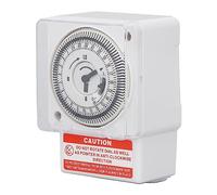 Tosuny Minuterie Mécanique 24 Heures Interrupteur Horaire Intervalle 15 | Entraînement par moteur à quartz, synchronisation de qualité industrielle, cadran d\'horloge facile à lire, coque PC ignifuge