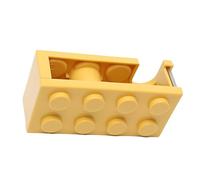 Tosuny Porte-ruban de Bureau en Forme de Bloc de Construction, Coupe Facile pour L'école, le Bureau, la Salle D'étude (YELLOW)