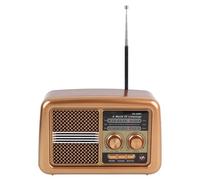 Tosuny Radio Portable, AM FM SW Retro Radio avec Une Longue Antenne Rétractable et Un Support de Carte USB TF, pour Un ca deau de Décoration Extérieure de Camping à Domicile (Brun Clair)