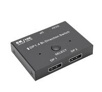Tosuny Répartiteur de Commutation Bidirectionnel DisplayPort 2x1, 16K 60Hz 8K 120Hz 4K 240Hz 32Gbps HDR, Double Mode 2 Entrées 1 Sortie / 1 Entrée 2 Sorties pour Moniteur PC Projecteur