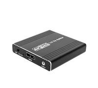 Tosuny Répartiteur DisplayPort 1 Entrée 2 Sorties, Prise en Charge MST 4K 144 Hz pour Double Moniteur, Hub DP en Aluminium avec Extraction Audio, Mode Miroir et Extension pour