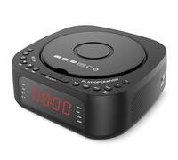Tosuny Réveil Lecteur CD, Radio-réveil CD avec Télécommande, Haut-Parleur Bluetooth et Double Alarme, écran à intensité Variable avec Minuterie de Mise en Veille pour Chambre à Coucher, (Prise UE)