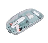 Tosuny Souris sans Fil Transparente, Souris de Jeu Bluetooth avec Lumière LED, 800/1200/1600 DPI, Récepteur USB, Silencieux, Double Bluetooth et 2.4G pour L'appareil Multiple (Green)