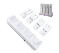 Tosuny Station de Chargement 4 en 1 pour Télécommande W II et W II U, Station de Chargement à Distance avec 4 Batteries Rechargeables de 2 800 MAh et Câble de (télécommandes (White)