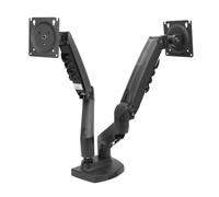 Tosuny Support de Bureau à Bras Double écran Réglable avec Une Large compatibilité pour Les écrans de 17 à 27 Pouces. Conception Peu Encombrante pour Les Jeux et Le Travail. Plaque d'acier