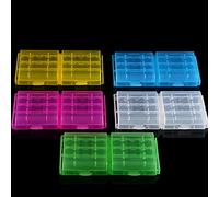 Tosuny Support de Caisse de Batterie en Plastique Multifonctionnel de 5 Couleurs, Organisateur de Batterie en Plastique Dur Transparent pour Stocker et protéger Les Piles AA et AAA