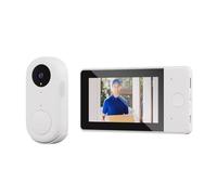 Tosuny Système D' Vidéo sans Fil, Caméra de Sonnette Visuelle 8 MP avec Nocturne et Voix Bidirectionnelle, écran 4,3 Pouces, Objectif Grand Angle 170°, pour la sécurité de la Maison