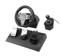 Tosuny Volant de Course de Jeu, Volant 270° avec Pédales et Levier de Vitesse, Simulateur de de Course Compatible avec PC, PS 3/4, XboxOne, S witch, X box Series X|S