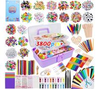 TOSUTO 3800+Pièces Kit Bricolage Enfant,livré dans une boîte de rangement pliable,DIY Activites Manuelles,cadeau de bricolage pour Noël,fête des enfants,cadeau pour filles et garçons de 4,5,6,7,8 ans