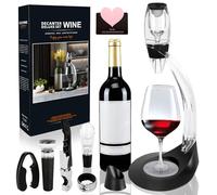 TOSUTO 8 en 1 Aerateur vin,Accessoire vin,Décanteur à Vin avec Support Bras Coffret,Livré avec Bouchon à vin Rouge,Coupe-Capsule,verseur à vin,Bague Anti-Fuite,décapsuleur,pour Amateurs de Vin