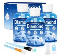 TOSUTO Colle Diamond Painting 150 ml x 3,Diamond Painting Accessoires,Colle transparente pour Peinture au Diamant,pour Fixer et Sceller les Kit Diamond Painting son éclat pour toujours（4 pinceaux）