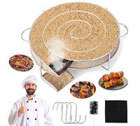 TOSUTO Générateur de Fumée Froide,Serpentin Fumoir à Froid en Acier Inoxydable avec 4 Crochets,1 Brosse et 1 Chiffon,Acier fin Serpentin Fumoir,Fumoirs Viande et Poisson pour Barbecues,Fumeurs,Grils