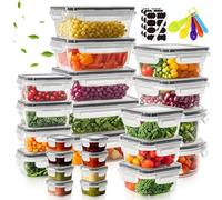 TOSUTO Lot de 24 Boîtes de Conservation Alimentaire,Boite Hermetique Alimentaire avec Couvercles,Sans BPA,Matériau PP,Boîte Repas pour le Micro-Ondes,le Congélateur et le Lave-Vaisselle