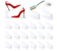 TOSUTO Support Chaussures Réglable - Organiseur Empilable, 20 Pièces, Economie d'Espace (Blanc)