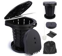 TOSUTO Toilette Portable Camping,Toilettes de Camping avec Couvercle,Seau Hygiénique pour Voiture,Toilette Pliable pour Campings,Randonnée,Camping Car,Supporte Jusqu’à 220KG