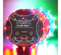 TOSY Anneau Volant 12 LED, Lumineux, Mode Perdu, allumage Automatique, sûr et Doux, étanche, Frisbee léger, Cadeau d'anniversaire, de Camping pour garçon/Fille/Enfant,Pack de 3