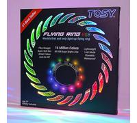 TOSY Anneau Volant LED Multicolores ou 12 LED Mono, Lumineux, Mode Perdu, allumage Automatique, sûr et Doux, étanche, Frisbee léger, Cadeau d'anniversaire, de Camping pour garçon/Fille/Enfant