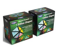 TOSY Magnet Pyramid Glow - 1 cube se transforme en 1 milliard de formes, 12 pièces, 243 aimants, lumineux, design holographique, carreaux magnétiques créatifs puzzle à vapeur, lot de 2