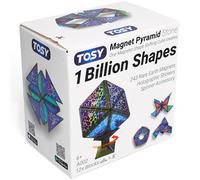 TOSY Magnet Pyramid Stone - 1 Cube Transformable en 1 Milliard de Formes, 12 pièces, 243 aimants, Motif holographique, Blocs magnétiques, Puzzle créatif, Jouet éducatif STEM/Steam