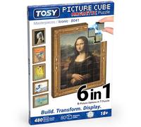 TOSY Picture Cube Iconic Masterpieces : Puzzle magnétique 6 en 1, 80 Blocs, 480 Faces illustrées, 1,5cm, B041, Art UV de Haute qualité, Cadre d’Exposition, Cadeau STEM/Steam Enfants/Adultes