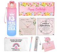 TOSZOLY Cadeau Fille 13 Ans, Idee Cadeau Anniversaire Fille, 8 Pièces Cadeau Pour Fille de 13 Ans avec Gourde, Collier, Bracelet, 13 Ans Coffret Cadeau Enfant pour Fille, Sœur, Amie, Petite-fille
