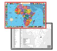 Tot Talk Set de Table éducatif réutilisable Lavable Double Face Motif Carte de l'Afrique