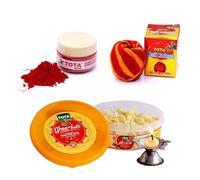 Tota Puja Combo de Roli, vache, Ghee Batti et Moli Kalawa