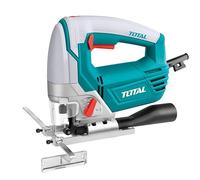TOTAL - 800 Watt Power Cord Jig Saw : Outil de coupe pour le métal et le bois : Vitesse variable 3000 rpm : 4 positions de coupe : 5 lames de scie incluses