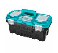 TOTAL - Boîte à Outils | Dimensions 508 x 296 x 261 mm | Plastique | Bleu | Avec Fermeture Métallique | Avec 2 Compartiments de Rangement | Avec Plateau Séparé en Plastique