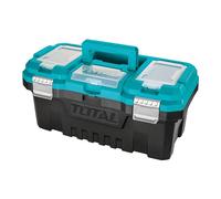 TOTAL - Boîte à Outils Modèle TPBX0 | Avec Fermeture Métallique | Avec 2 Compartiments de Rangement | Avec Plateau en Plastique Séparé | Dimensions 436 x 220 x 205 mm | Plastique | Bleu