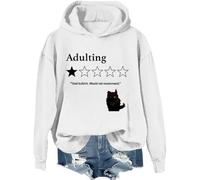 Total Bullshit Would Not Recommend Sweatshirt, Adulting Would Not Recommend Chemise, Cute Cat Shirts Women Man, Blanc-1, M