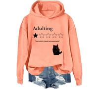 Total Bullshit Would Not Recommend Sweatshirt, Adulting Would Not Recommend Chemise, Cute Cat Shirts Women Man, Hami Orange-1, XXL