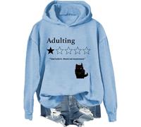 Total Bullshit Would Not Recommend Sweatshirt, Adulting Would Not Recommend Chemise, Cute Cat Shirts Women Man, Bleu ciel., S