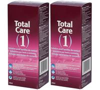 Total Care 1 All-In-One Solution pour lentilles de contact + Etui à De Conservation Et Nettoyage 2x240 ml
