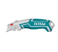 TOTAL - Cutter, Longueur 180 x 45 mm, pour lames de 61 x 19 mm, 5 pièces de rechange, Optimo pour le bricolage, le bricolage et la cuisine