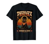 Total Eclipse Août 2026 Totality Social Club Chat Noir T-Shirt Graphique avec Valeur