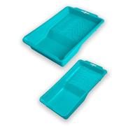 TOTAL - Ensemble de 2 Plateaux pour Peinture | Taille 435 x 300 mm avec Support 60 kg | Taille 305 x 150 mm avec Support 25 kg | Marquage du Volume | Conception à Deux Hauteurs pour Éviter les Gouttes