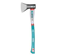 Total - Hache avec Manche en Fibre | Lame en Acier au Carbone | Prise en Main Confortable et Coupe précise | pour Bricolage, Camping et Jardinage | Poids : 1250 g